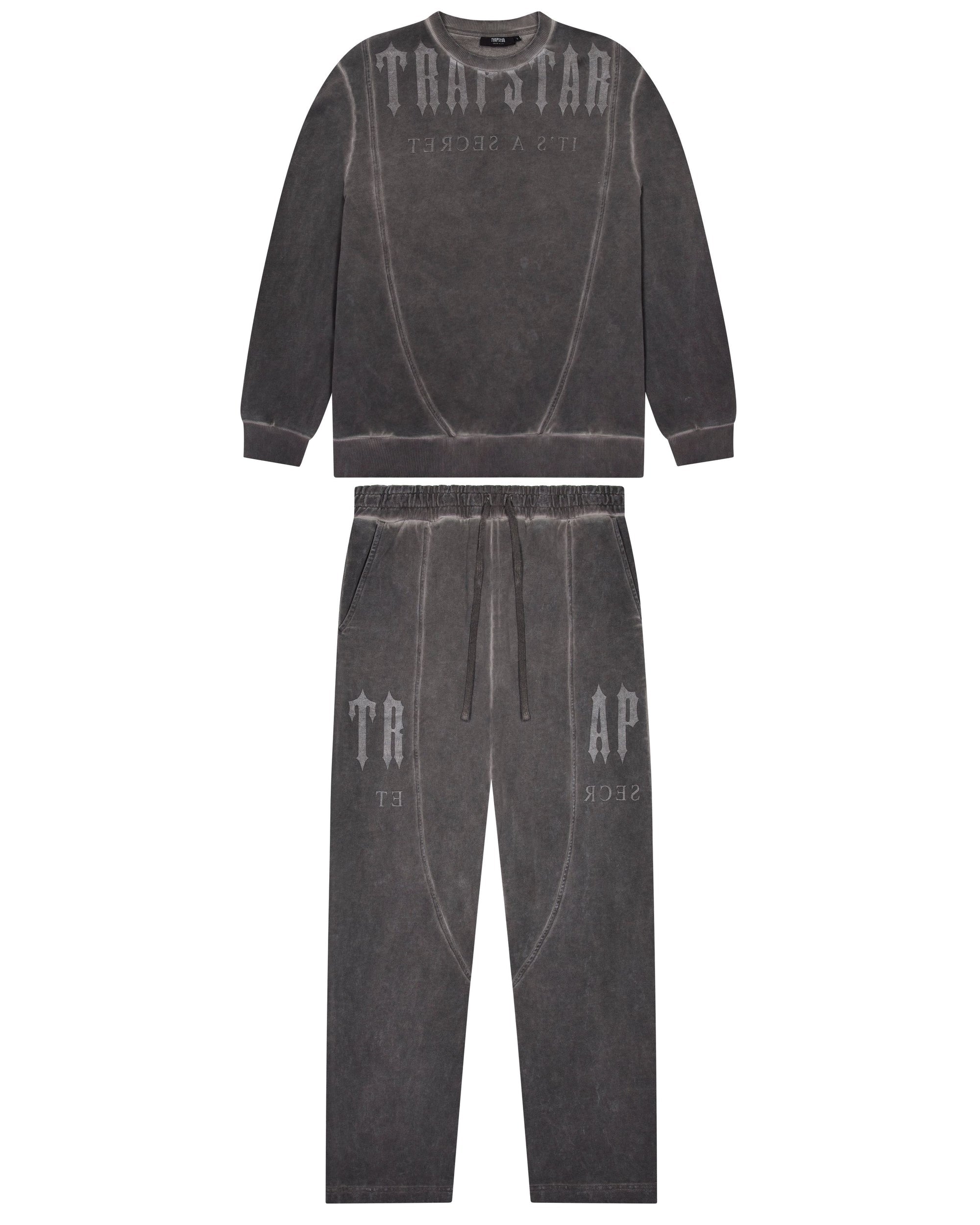 DECONSTRUCTED DECODED OIL WASH TRACKSUIT - GREY*