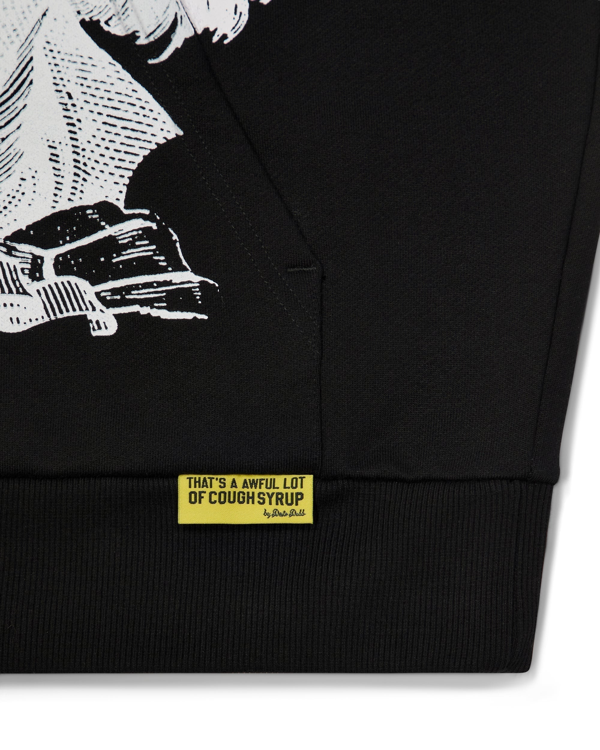 TRAPSTAR X COUGH SYRUP BENJAMIN FRANKLIN HOODIE - BLACK