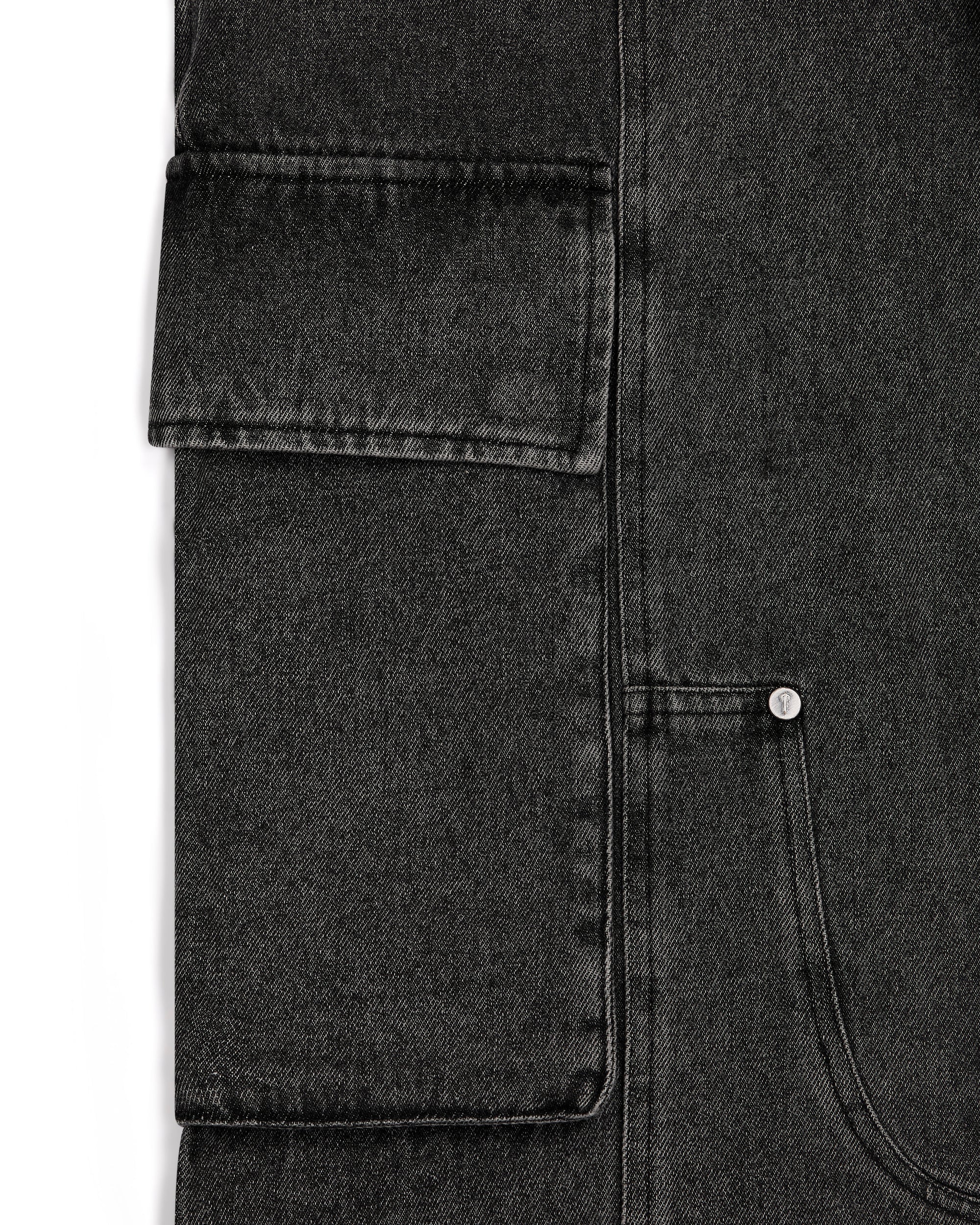 DENIM CARPENTER PANTS - GREY*