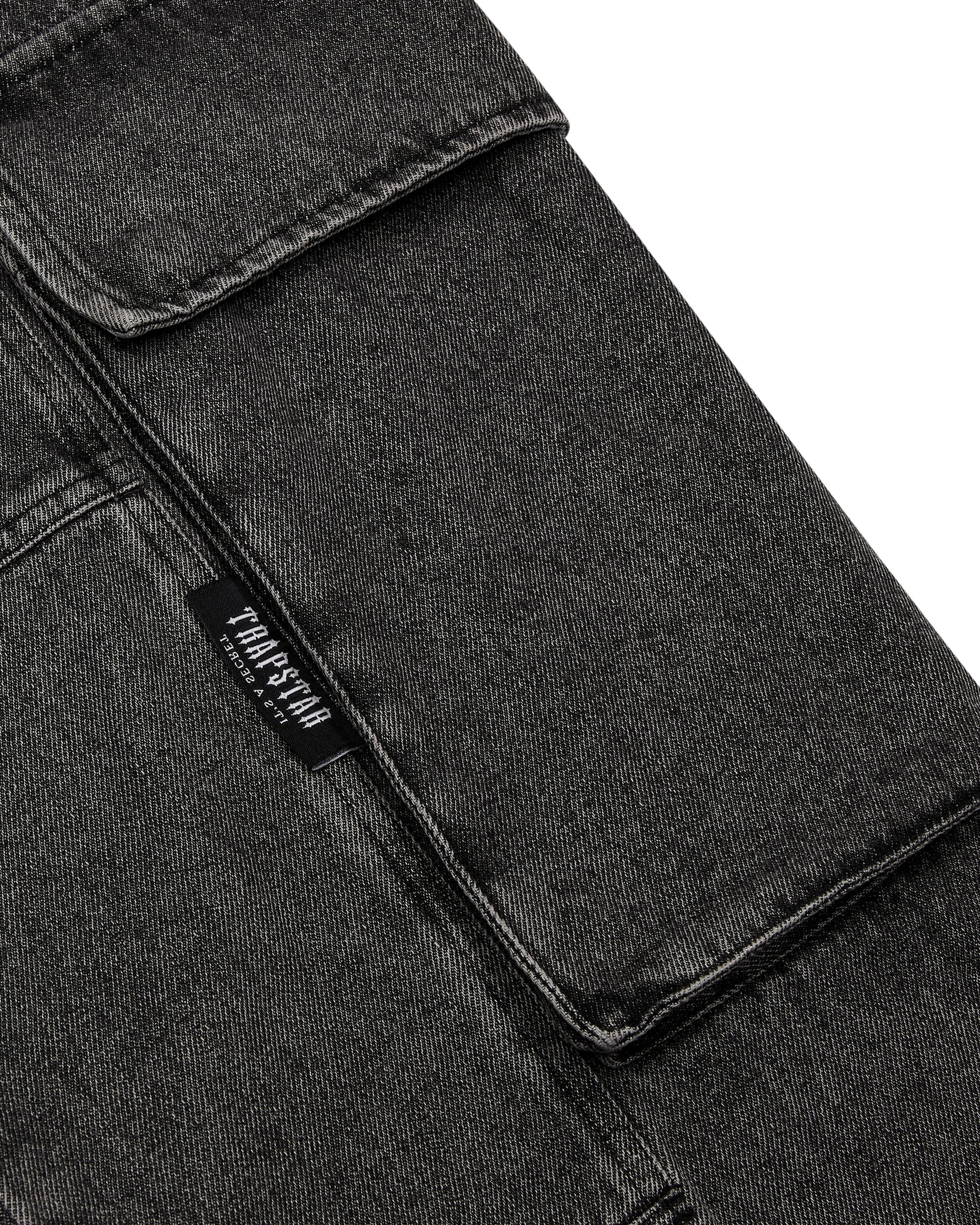 DENIM CARPENTER PANTS - GREY*