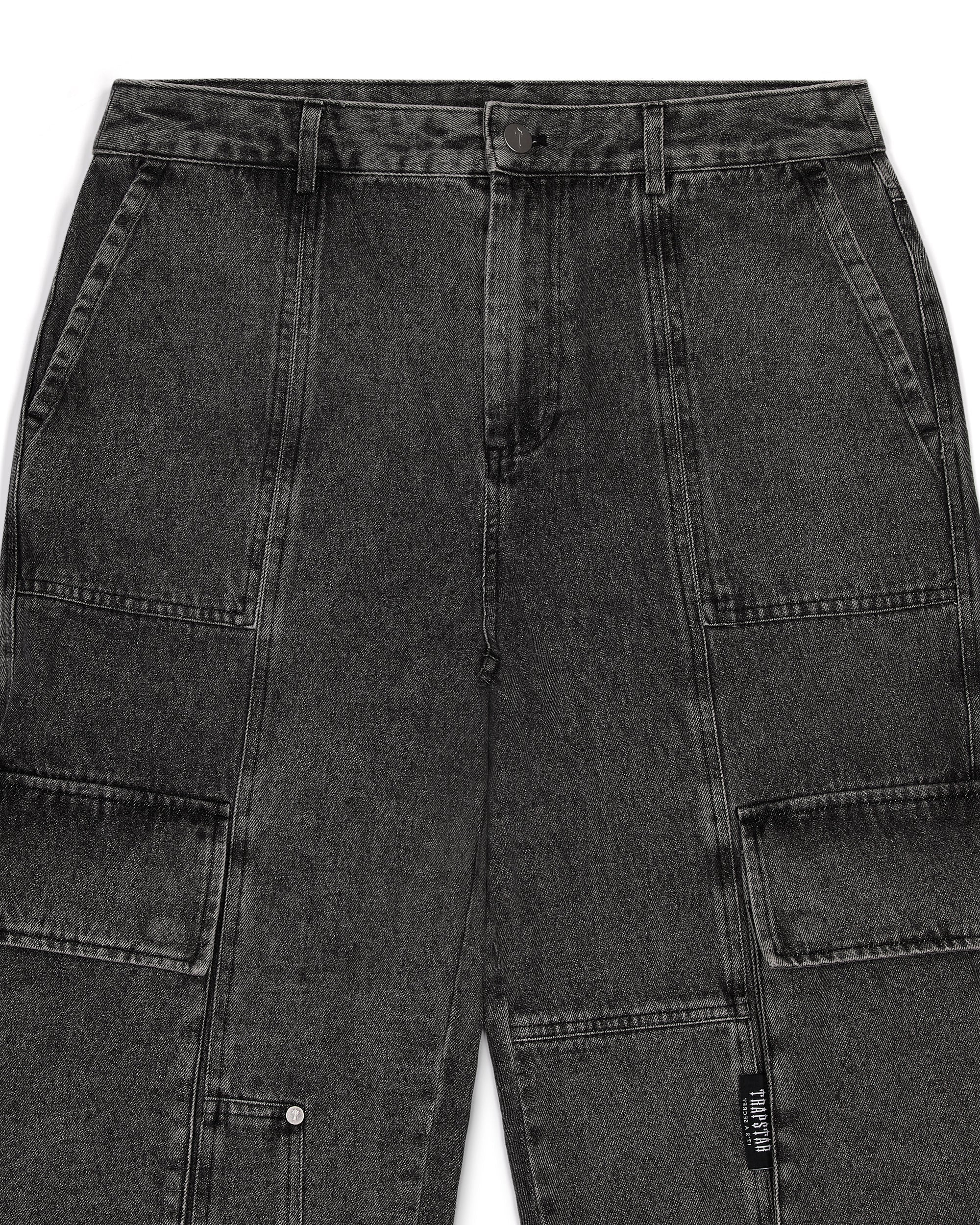 DENIM CARPENTER PANTS - GREY*