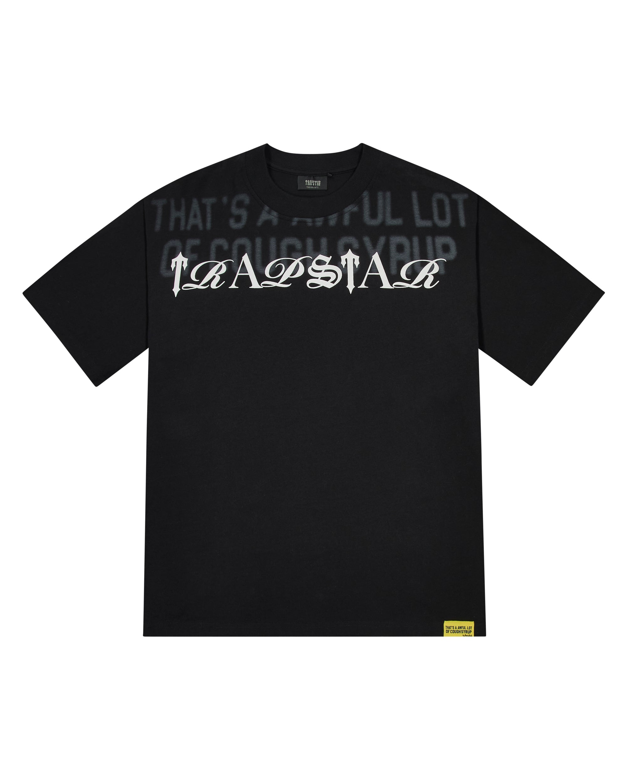 TRAPSTAR X COUGH SYRUP SCRIPT PUFF TEE - BLACK*