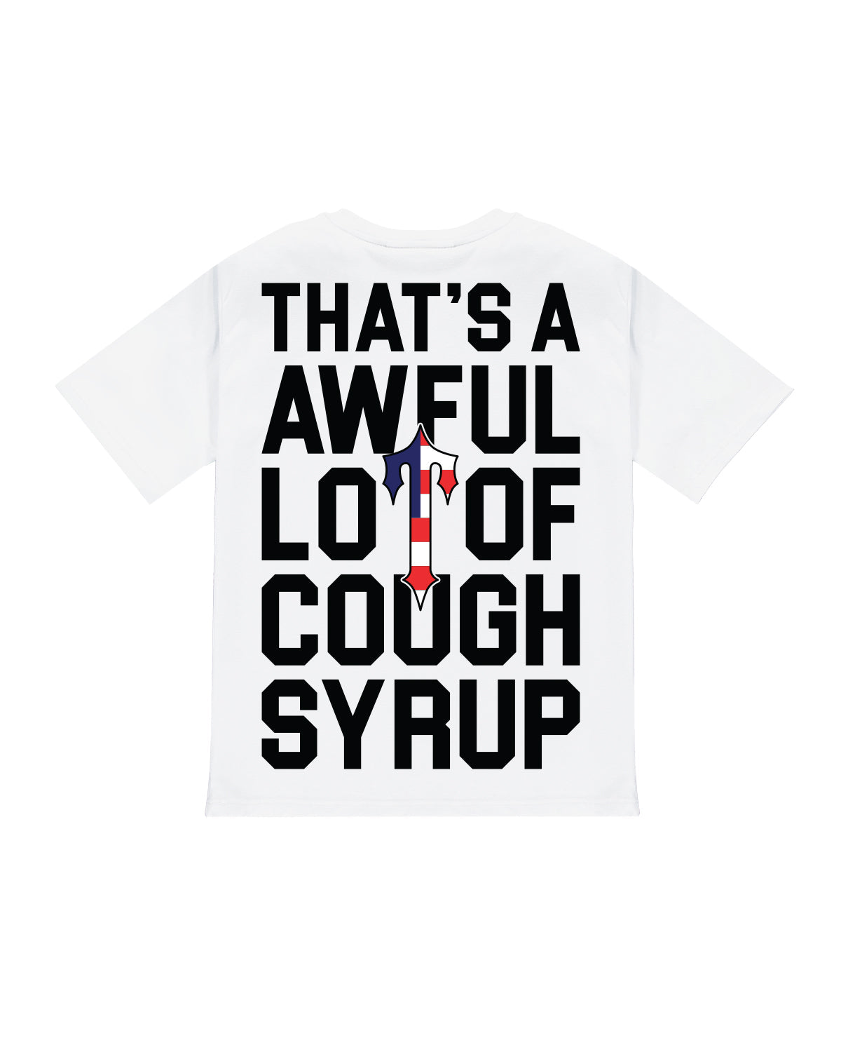 TRAPSTAR X COUGH SYRUP INTERNATIONAL SHOWDOWN PRINT TEE - WHITE