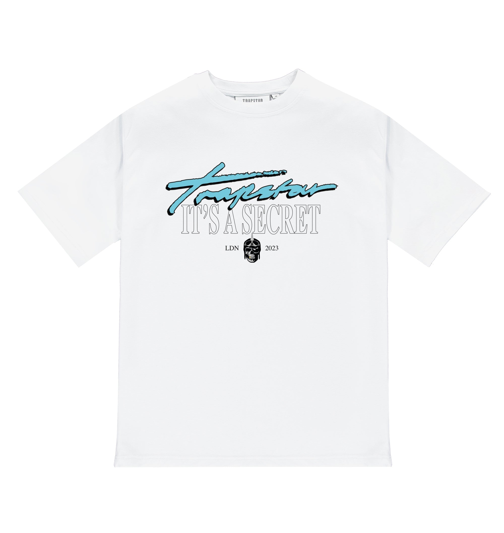 IT'S A SECRET SS TEE - WHITE/TEAL*