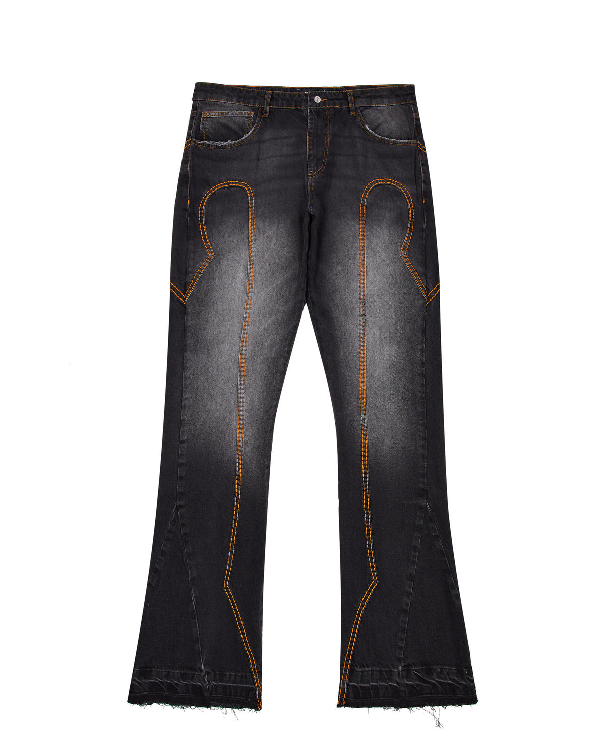 IRONGATE T PANEL DENIM JEANS - WASHED BLACK*