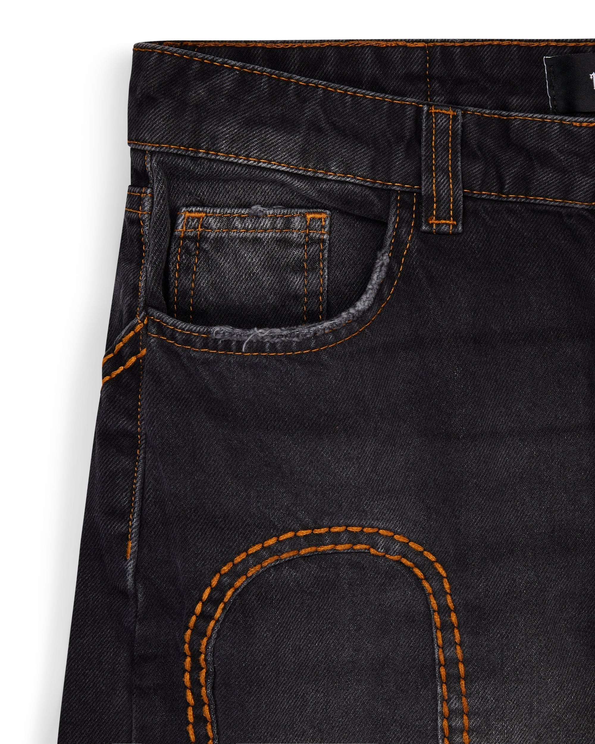 IRONGATE T PANEL DENIM JEANS - WASHED BLACK*