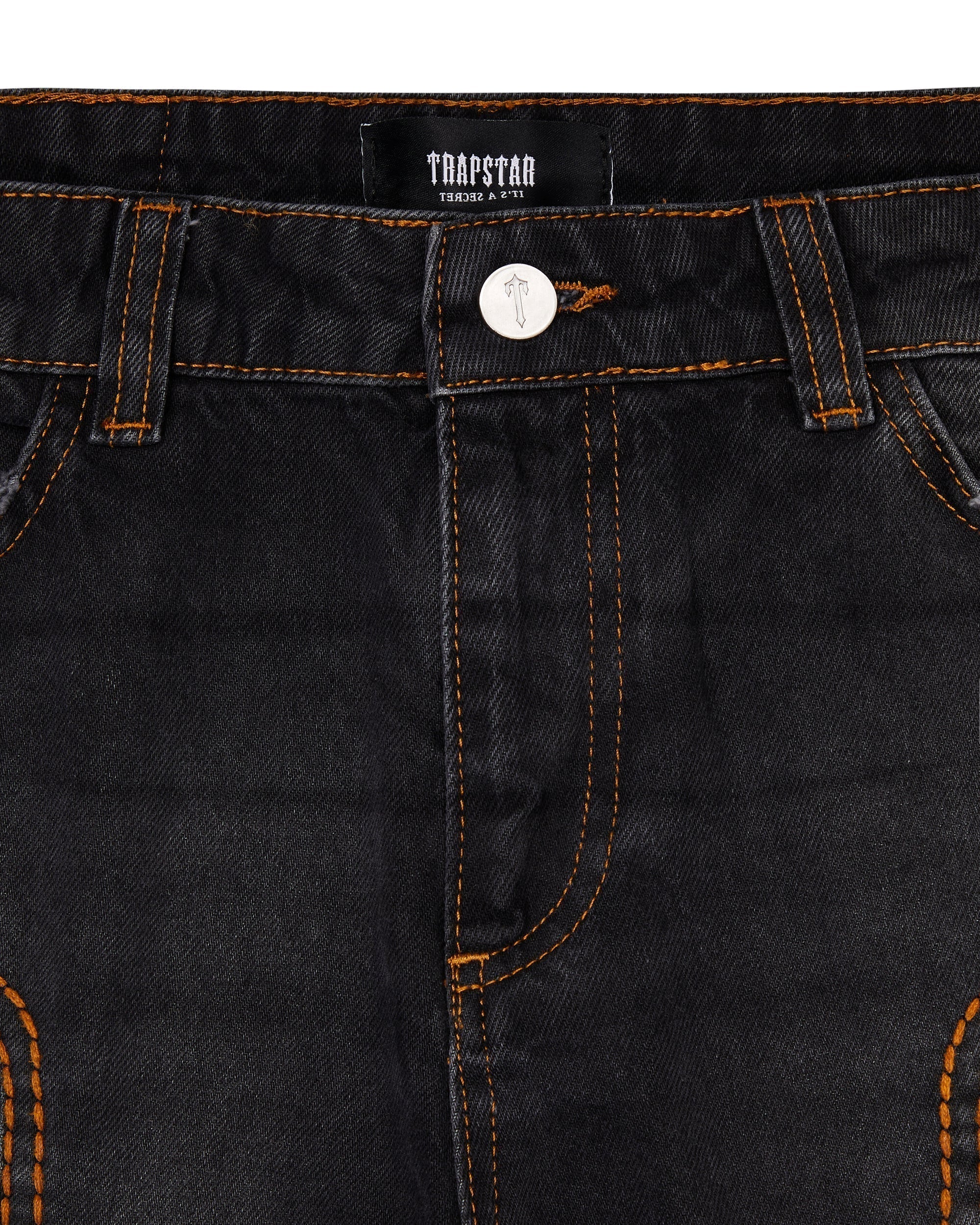 IRONGATE T PANEL DENIM JEANS - WASHED BLACK*