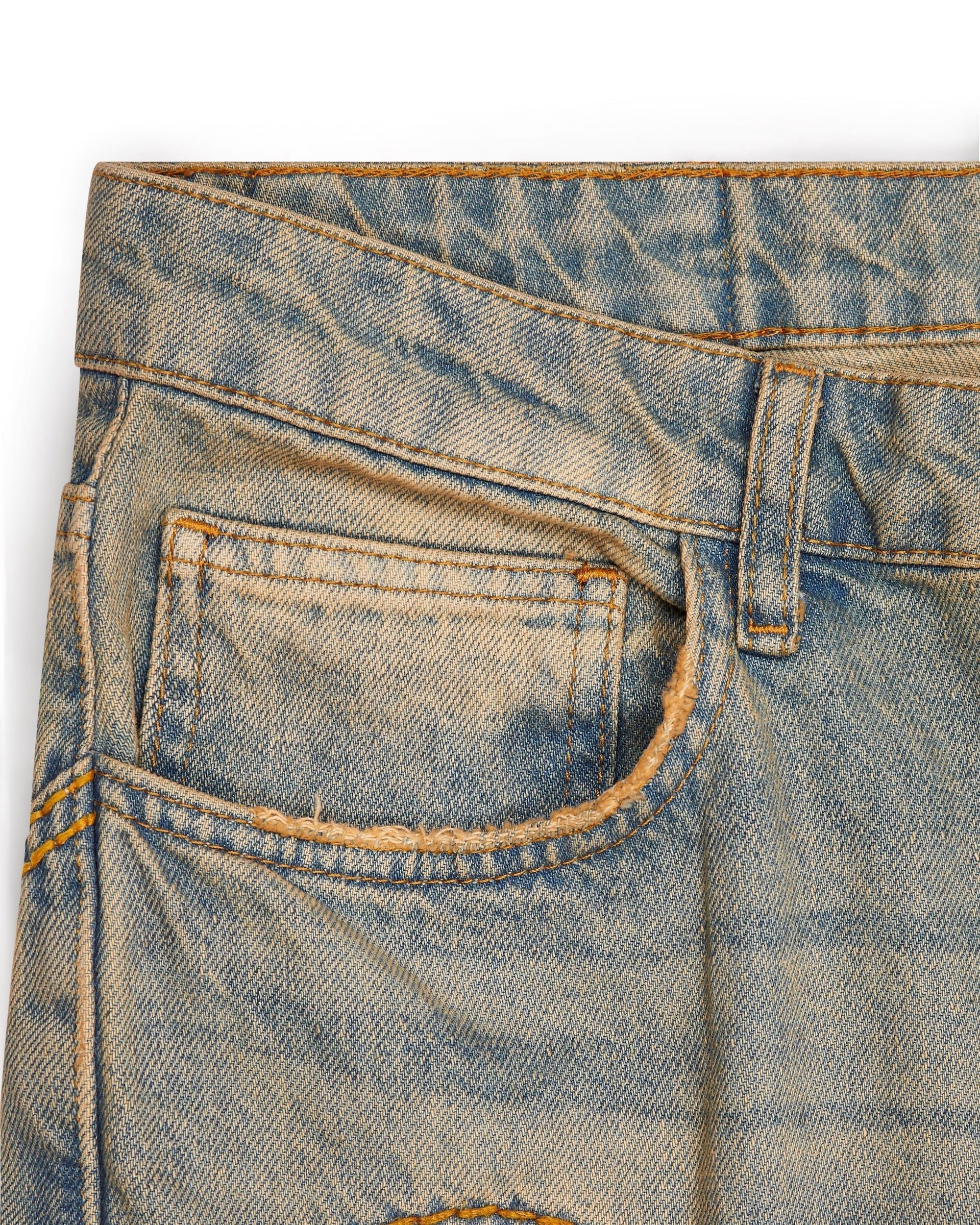 IRONGATE PANEL DENIM JEANS - SANDY BLUE*
