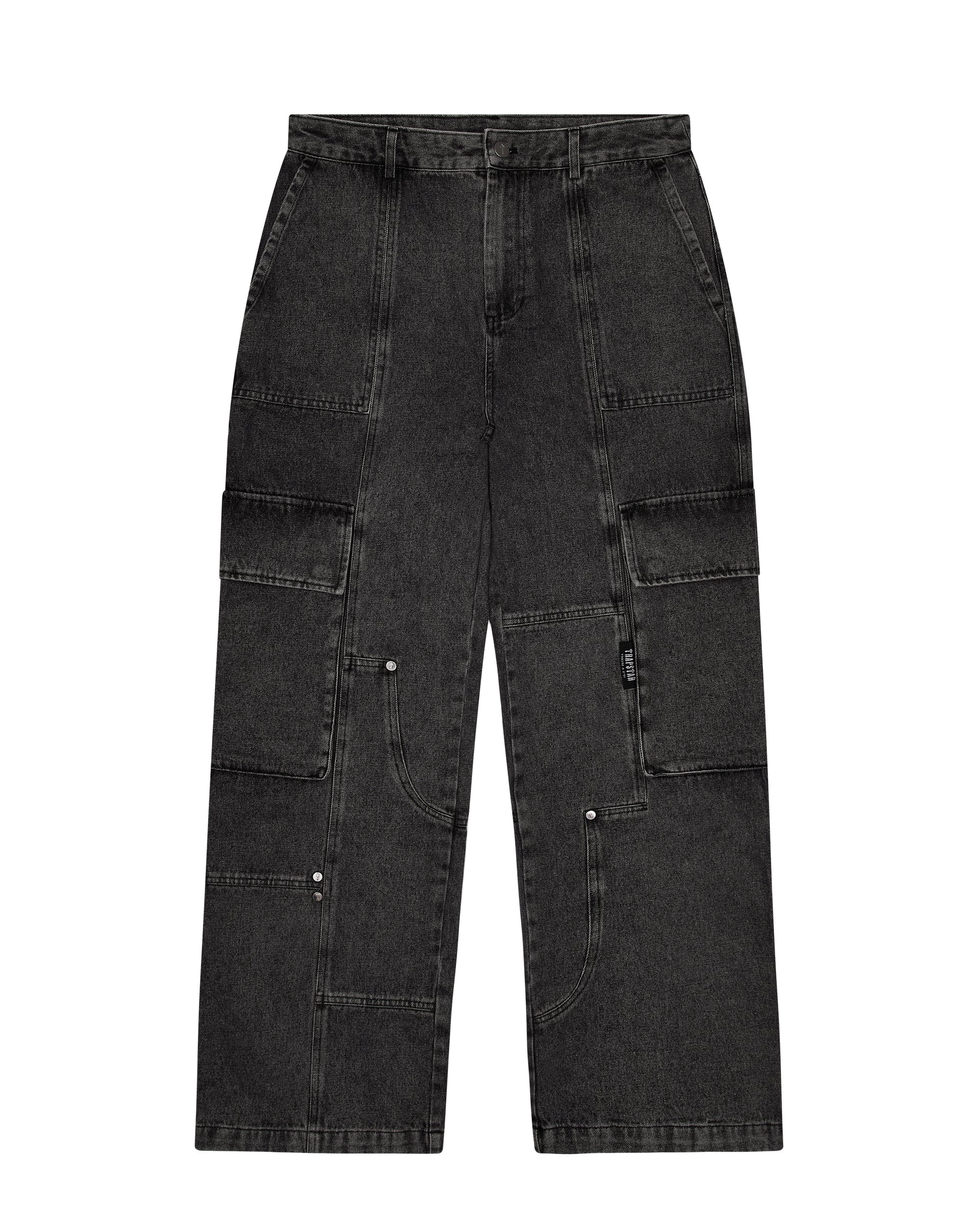 DENIM CARPENTER PANTS - GREY*