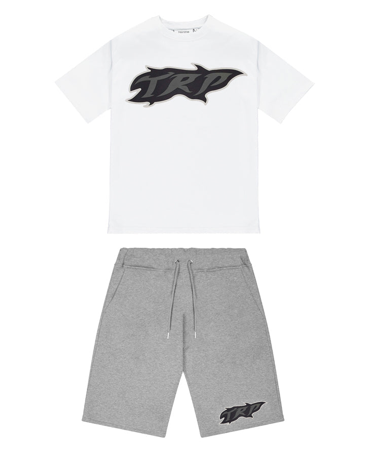 TRP FLAME SHORTS SET - WHITE/GREY